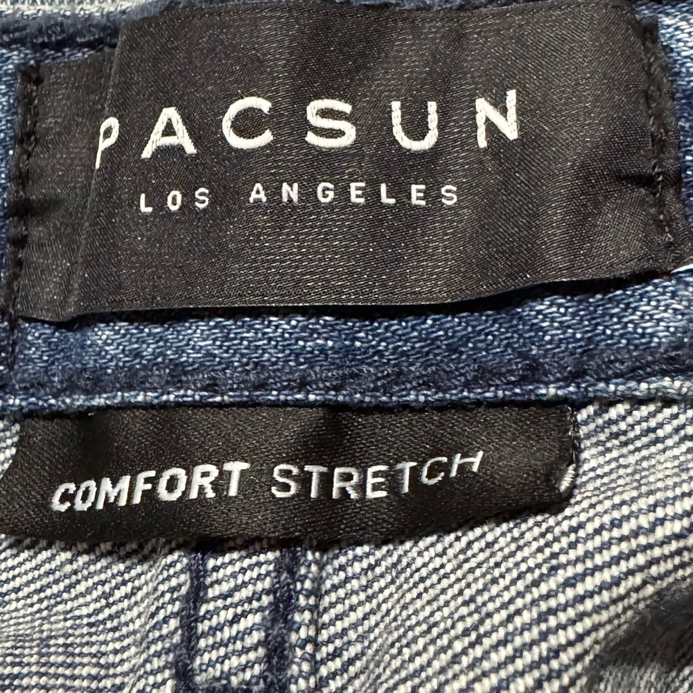 PacSun Los Angeles Skinny Jeans Mens 32x30 Distressed Stretch Denim - Picture 4 of 6